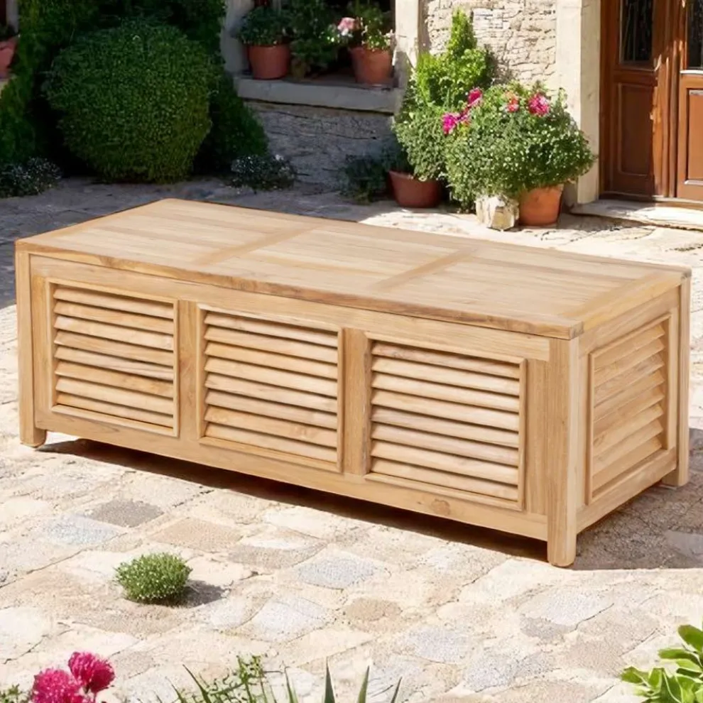 Gartentruhe aus natürlichem Teakholz - Hide