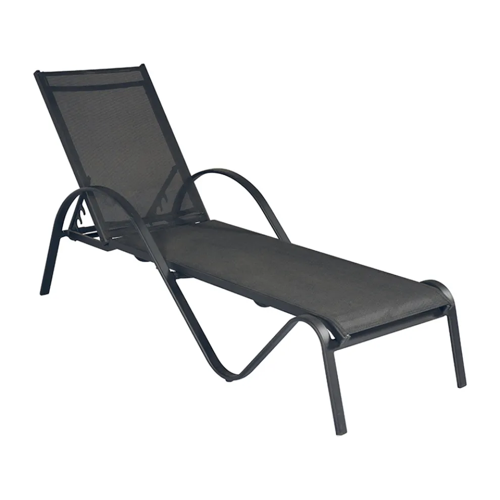 Stapelbare Gartenliege aus Aluminium und Textilene - Spero