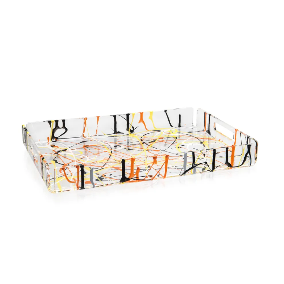 Mehrfarbiges Tablett aus Plexiglas in 2 Größen Made in Italy - Mehrfarbig