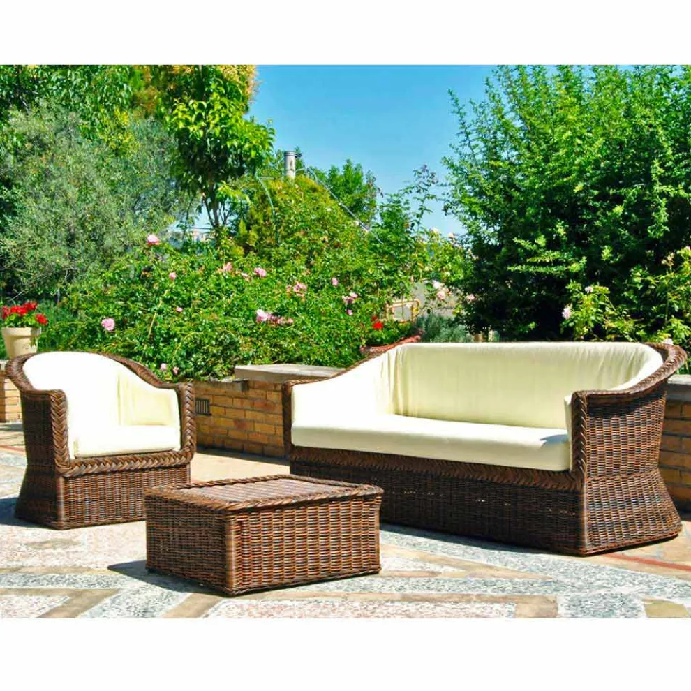 Outdoor Polyrattan  Loungesofa 3 Sitzer handgeflochten