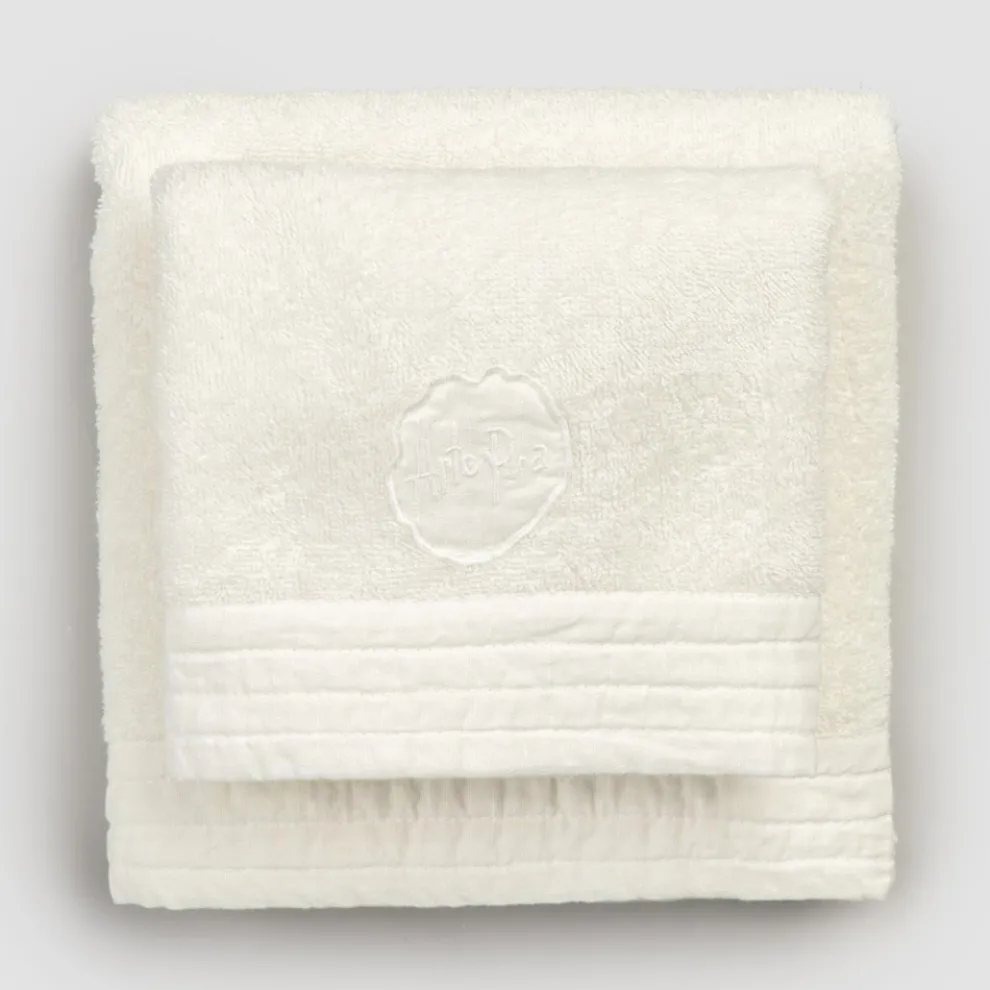 Vollgesichtshandtuch und Gästetuch in Terry und Leinenmischung - Kelim