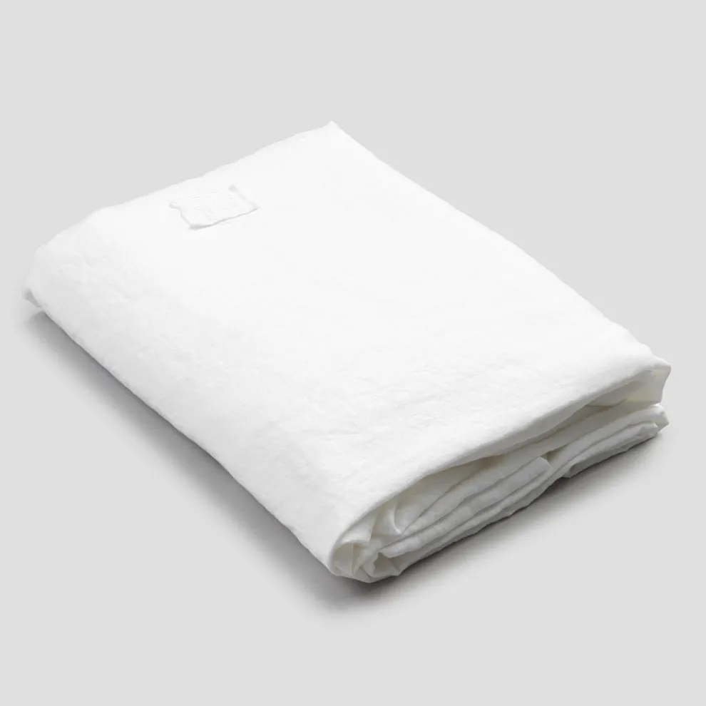 Weißes Leinenbettlaken für Doppelbett, Luxusdesign Made in Italy - Fiumano