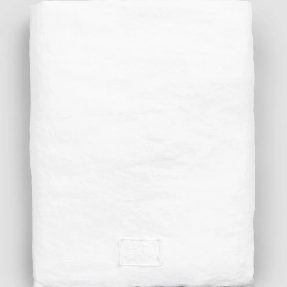 Weißes Leinenbettlaken für Doppelbett, Luxusdesign Made in Italy - Fiumano
