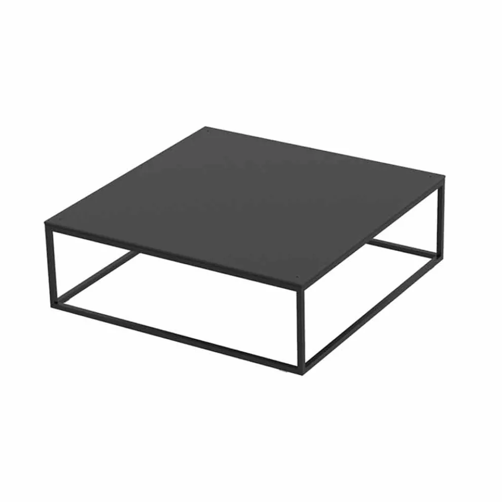 Couchtisch im Freien aus Aluminium und quadratischem schwarzem Laminat - Suave von Vondom