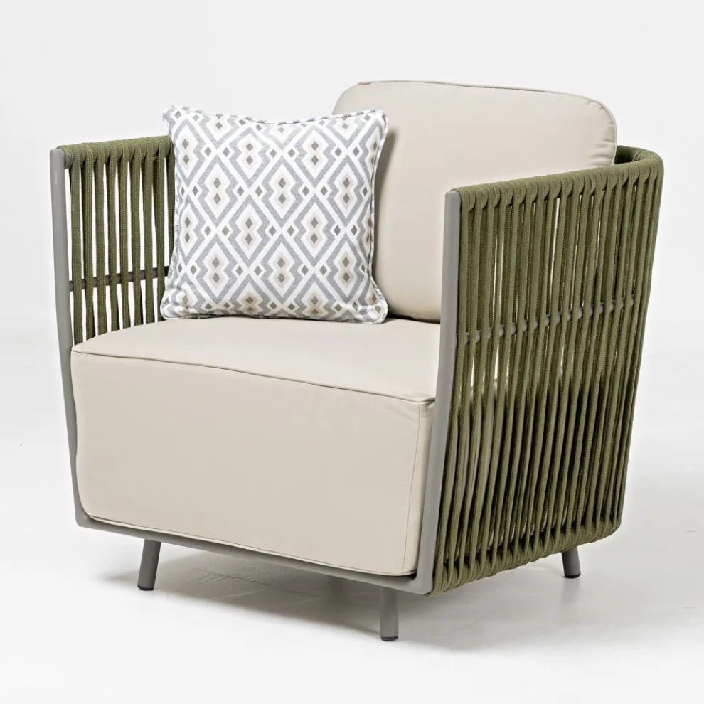 Outdoor-Sessel aus Aluminium und gewebtem Stoff - Eugene