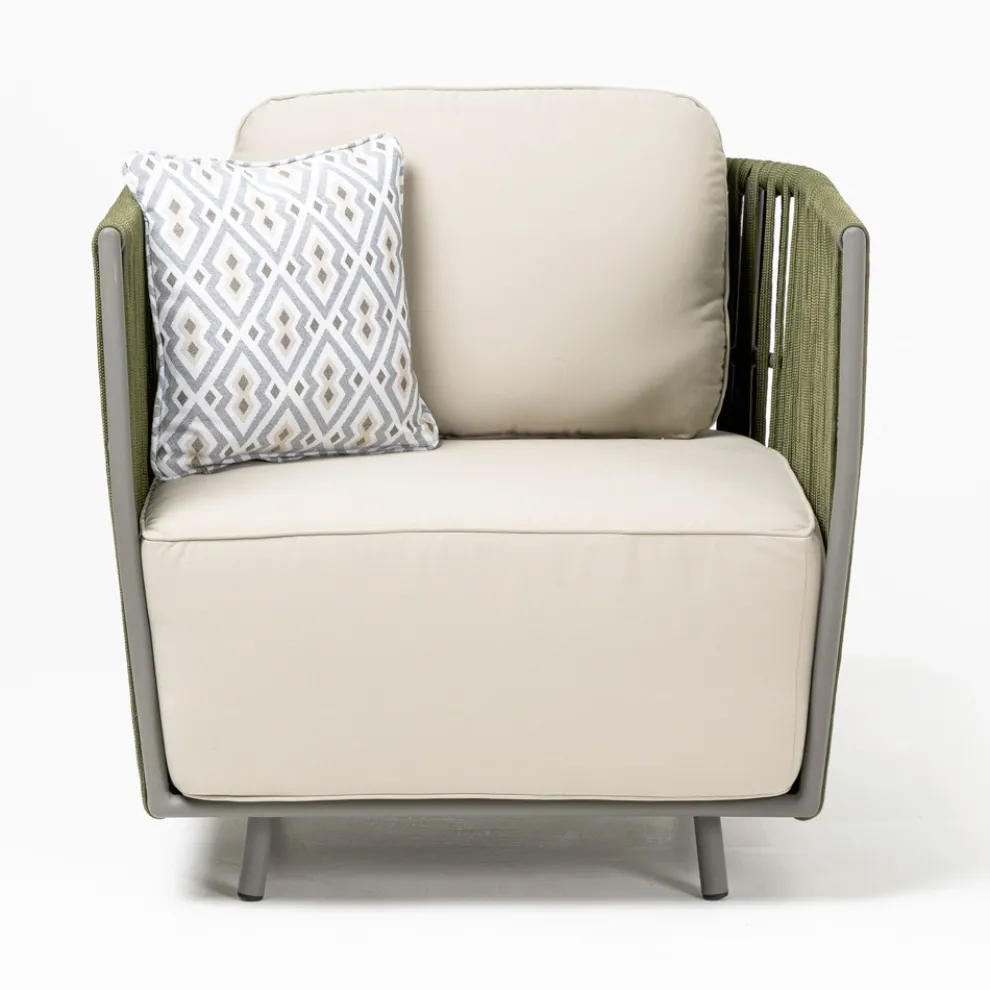 Outdoor-Sessel aus Aluminium und gewebtem Stoff - Eugene