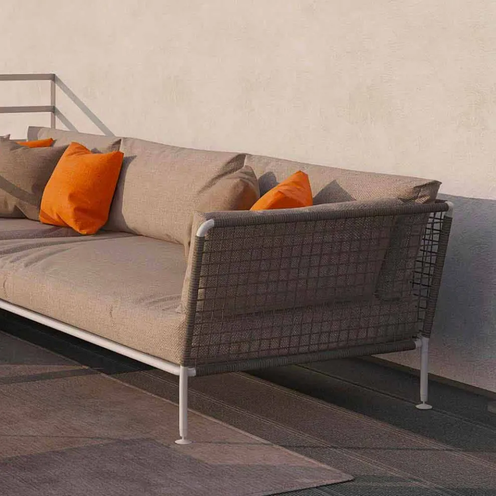 Modernes Design Outdoor-Ecksofa in Taubengrau oder Weiß - Ontario3