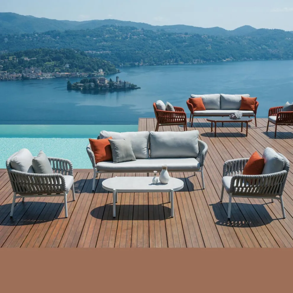 Gartenlounge aus Aluminium und Seil mit Couchtisch - Dingo