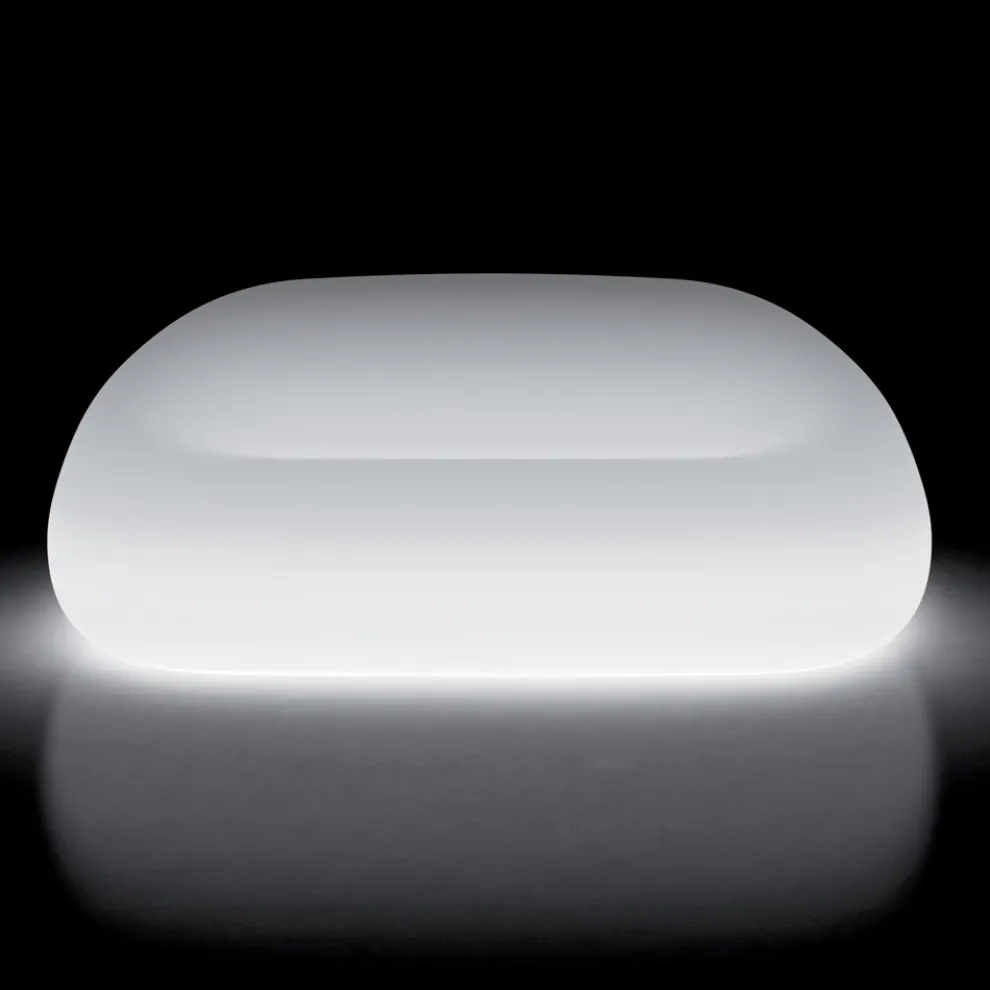 Helles Outdoor-Sofa mit LED-Licht aus Polyethylen Made in Italy - Ervin