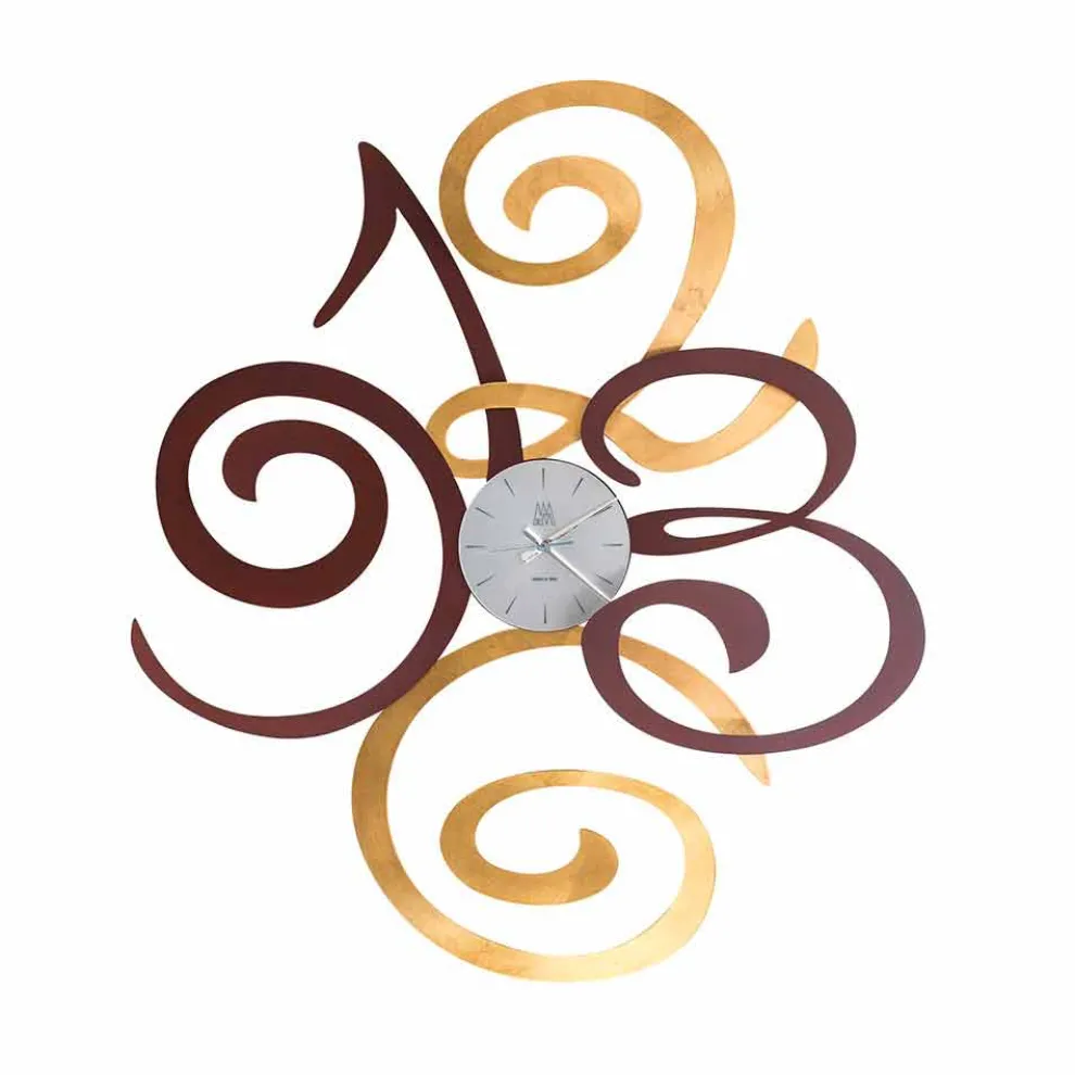 Design Wanduhr aus farbigem Eisen Made in Italy - Fiordaliso