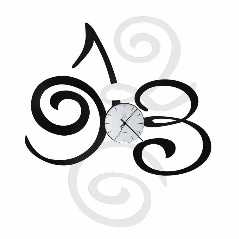 Design Wanduhr aus farbigem Eisen Made in Italy - Fiordaliso