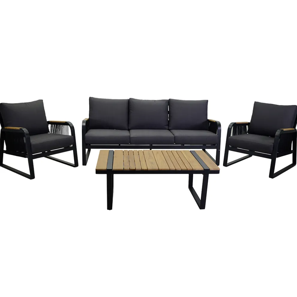 Wohnzimmer aus Aluminium mit Details aus brasilianischem Teakholz - Tagebuch