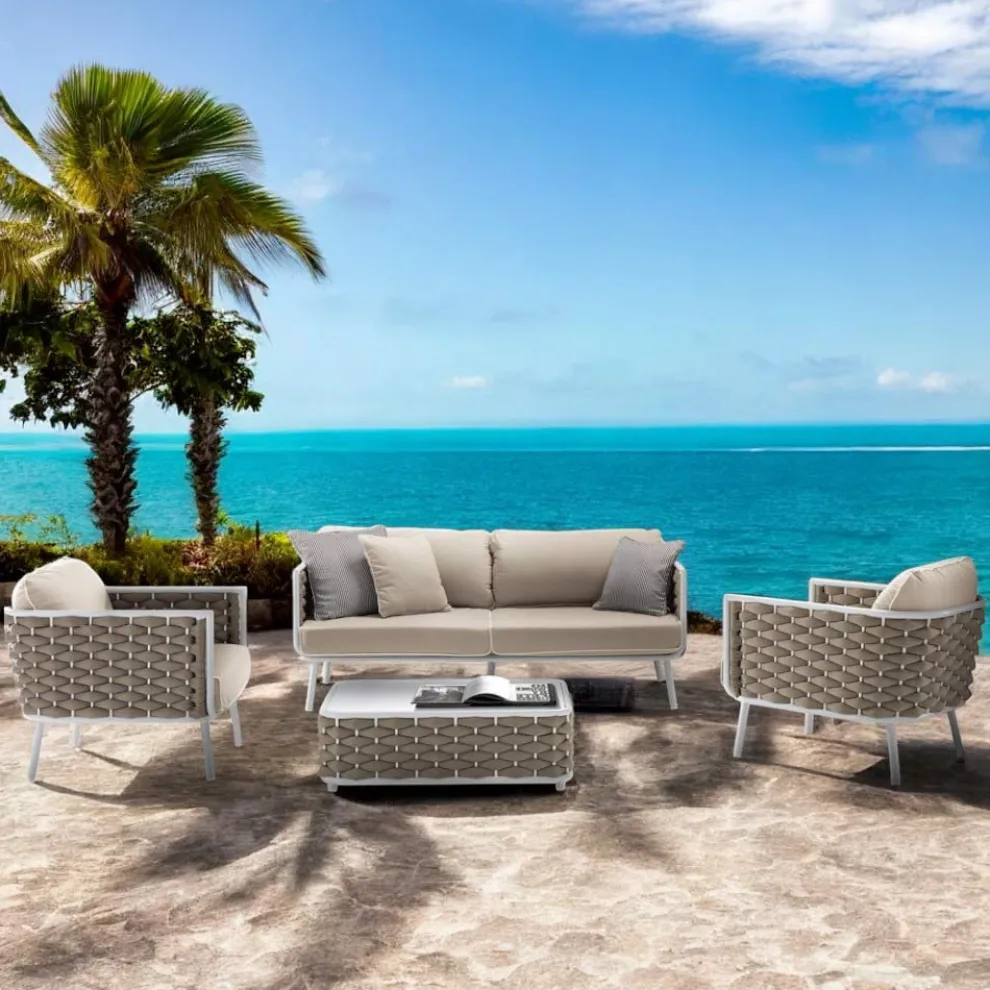 Lounge im Freien aus Aluminium und Gewebe - Reda