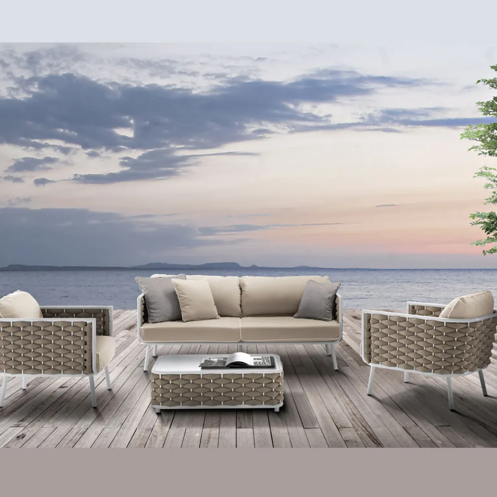 Lounge im Freien aus Aluminium und Gewebe - Reda