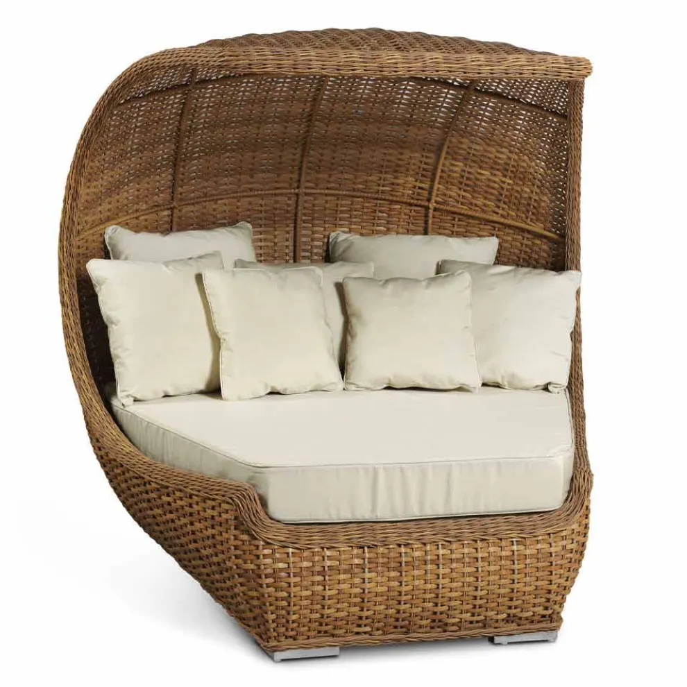 Design Daybed aus luxuriösem gewebtem synthetischem Rattan - Yves
