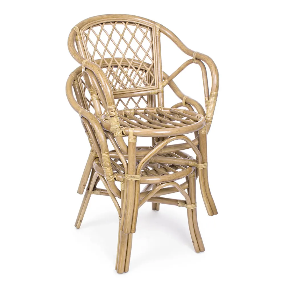 Stapelbarer Gartenstuhl im Freien aus natürlichem Rattan - Spore