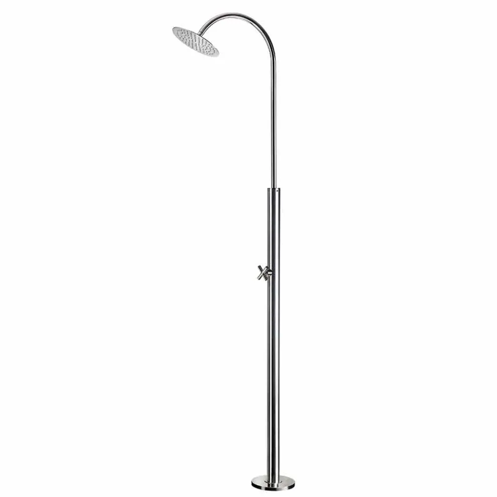 Edelstahl-Gartendusche mit rundem Duschkopf Made in Italy - Norton