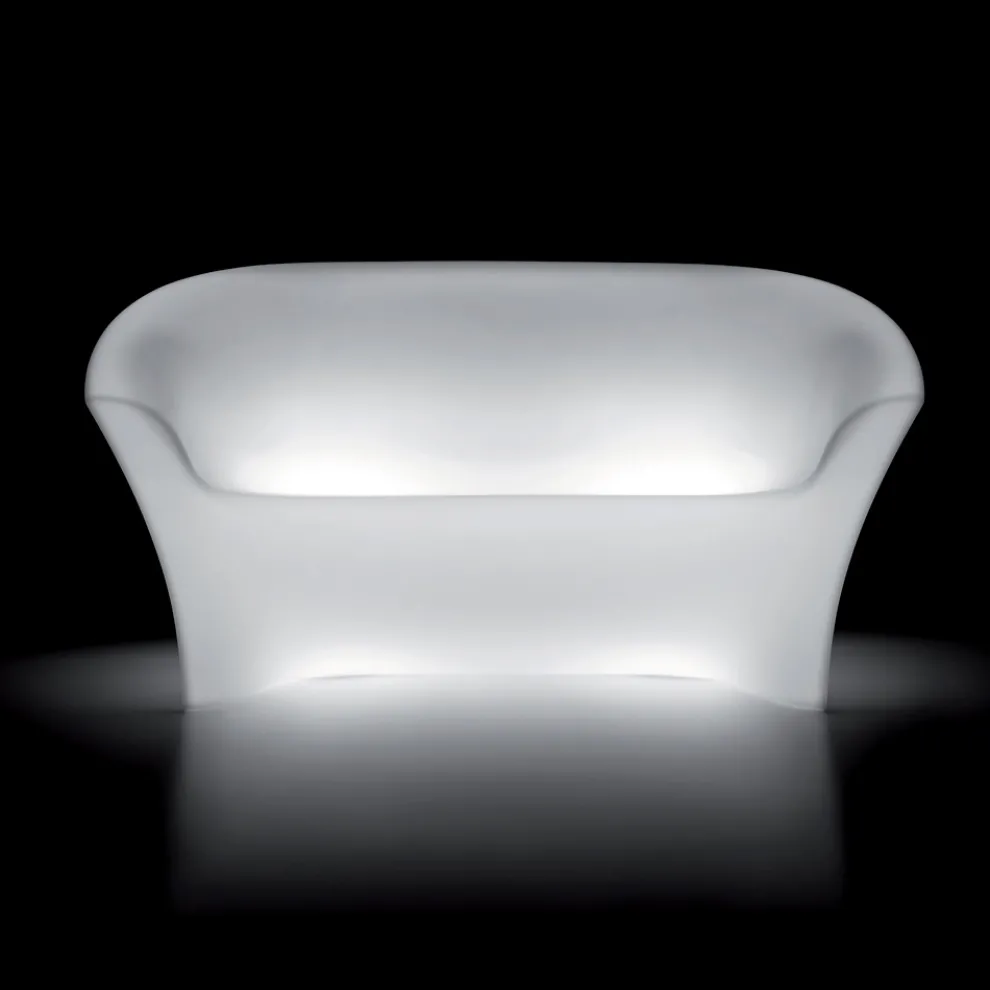 Helles Outdoor-Sofa aus Polyethylen mit LED-Licht Made in Italy - Conda
