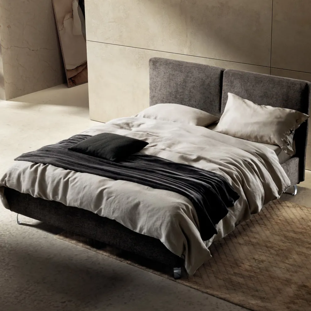 Doppelbett 160x190 mit einteiligem Kopfteil, geteilt in 2 Teile - Ernesto