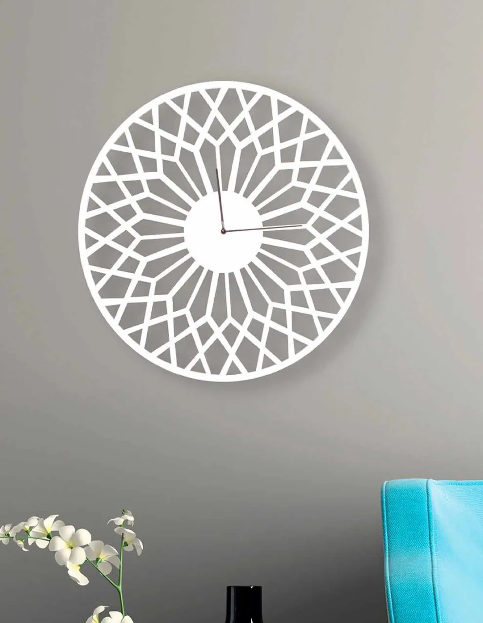 Große und moderne Design Wanduhr aus rundem Holz - Dandalo