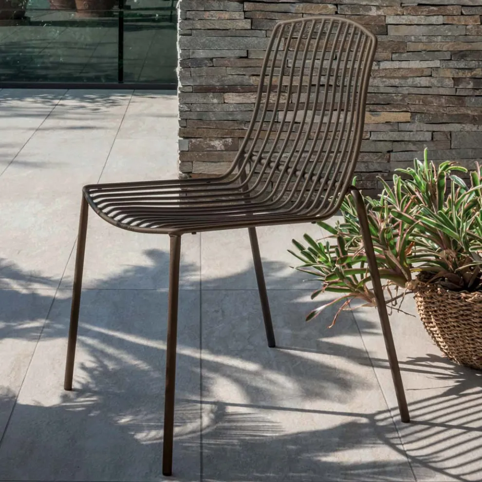 Stapelbarer Gartenstuhl aus Metall Made in Italy 2 Stück - Giuliana