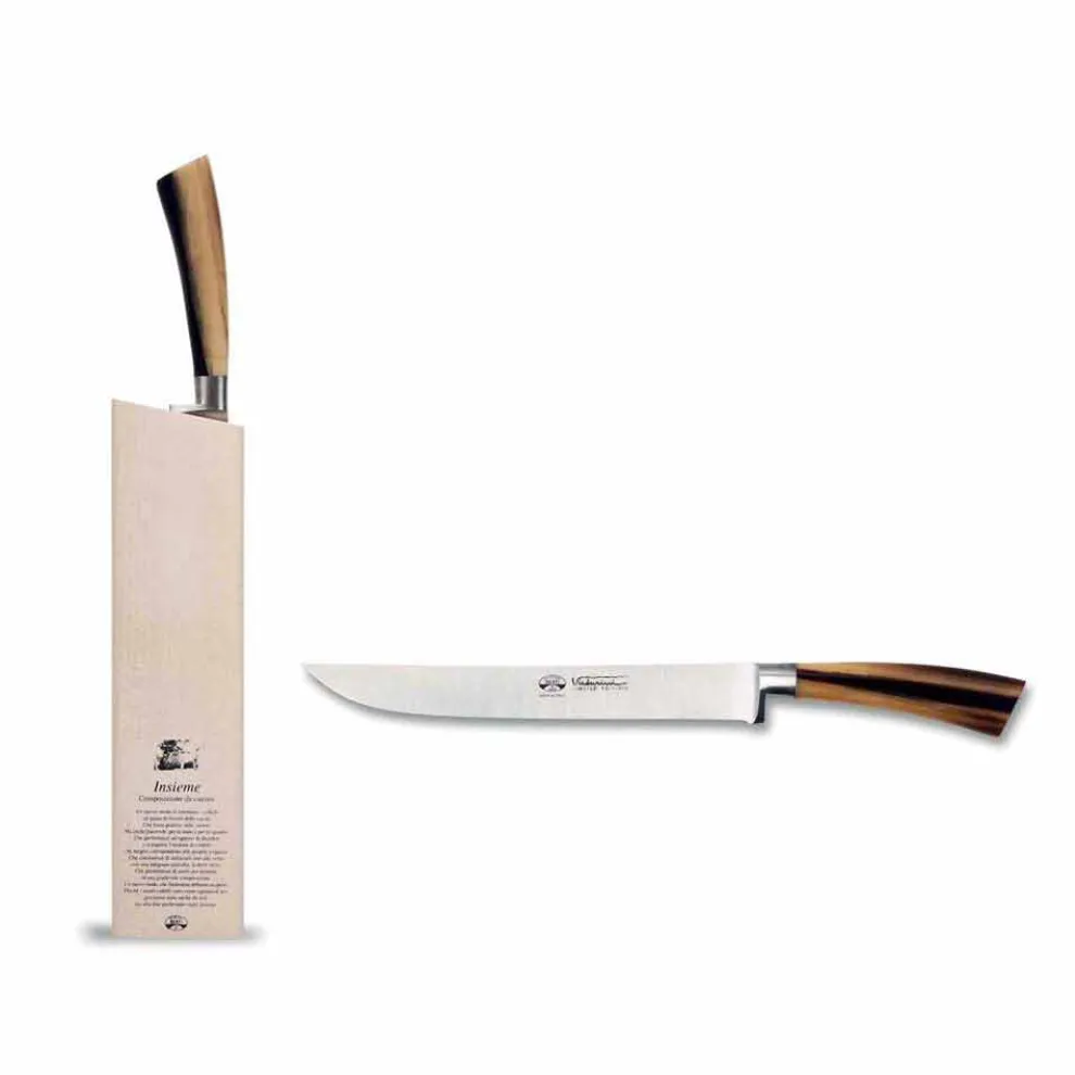 Bratenmesser Zusammen mit Block Berti exklusiv für Viadurini - Giovo