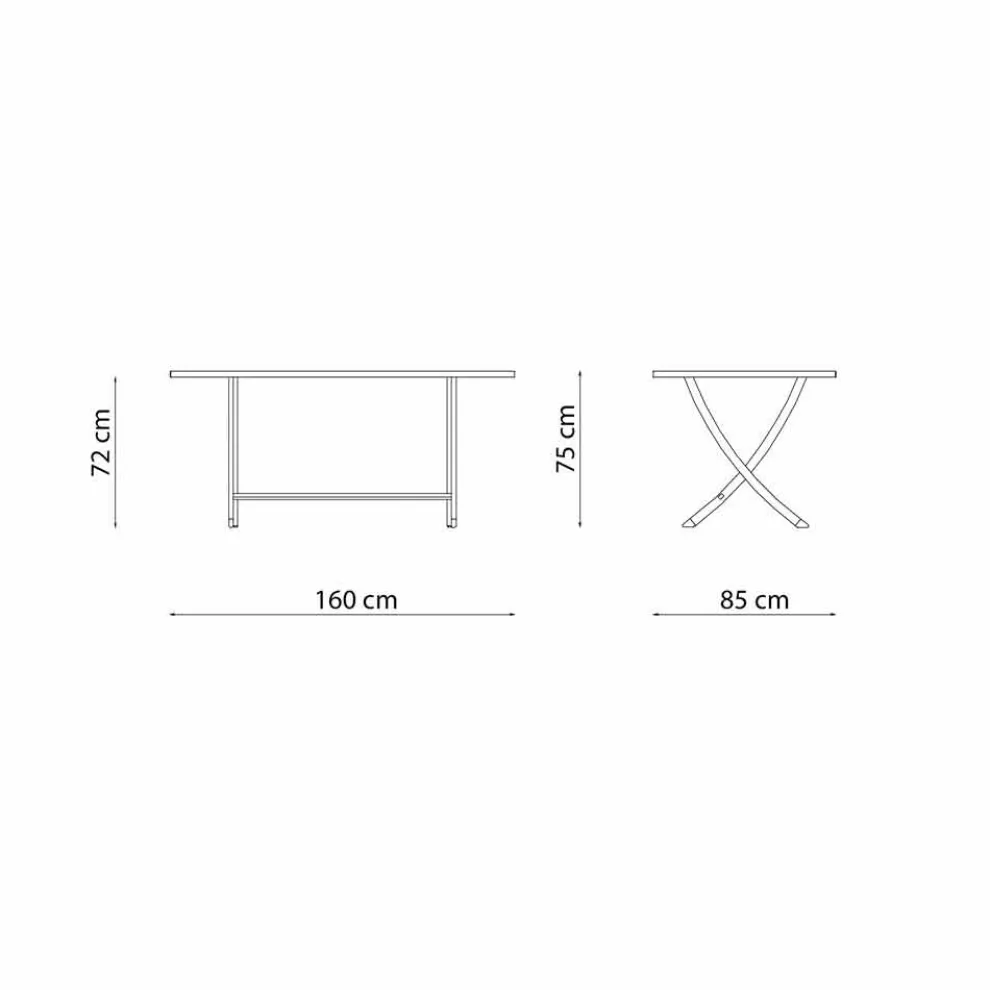 Klappbarer Tisch im Freien aus modern lackiertem Metall Made in Italy - Doria