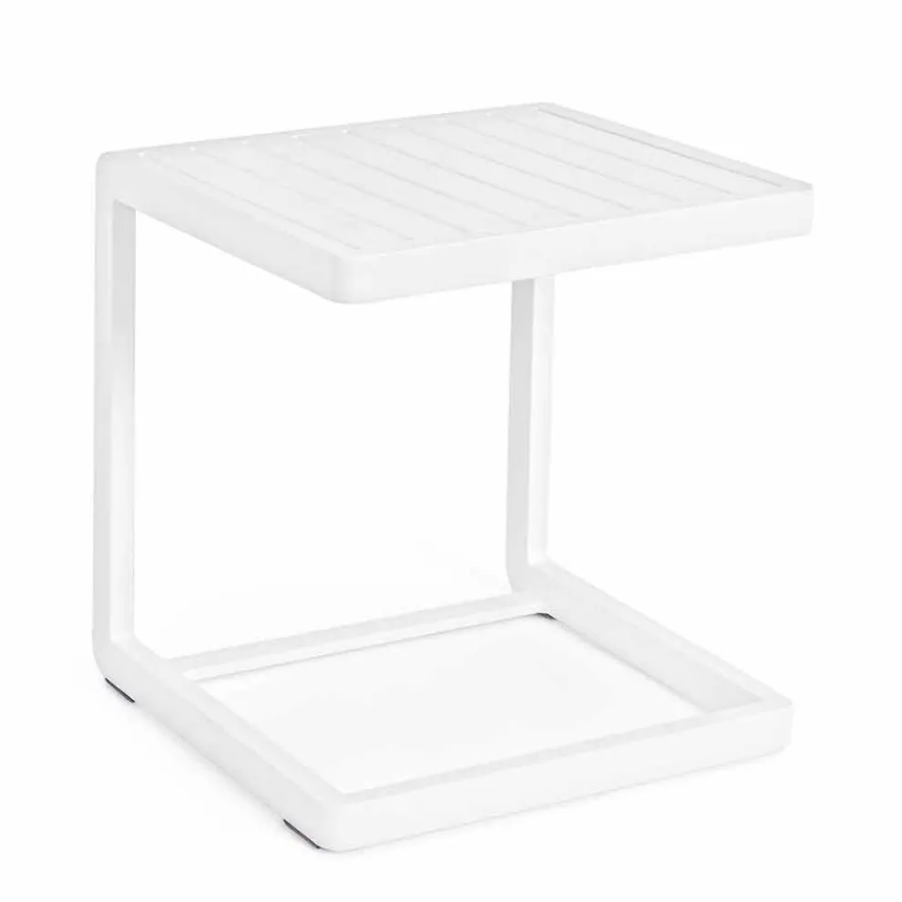 Garten Couchtisch aus lackiertem Aluminium, Homemotion, 2 Stück - Rodric