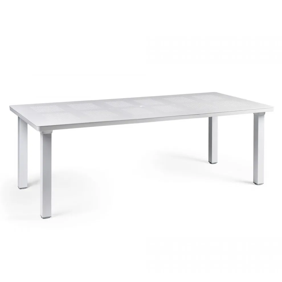 Ausziehbarer Tisch bis 220 cm aus Polypropylen und Aluminium - Kissen