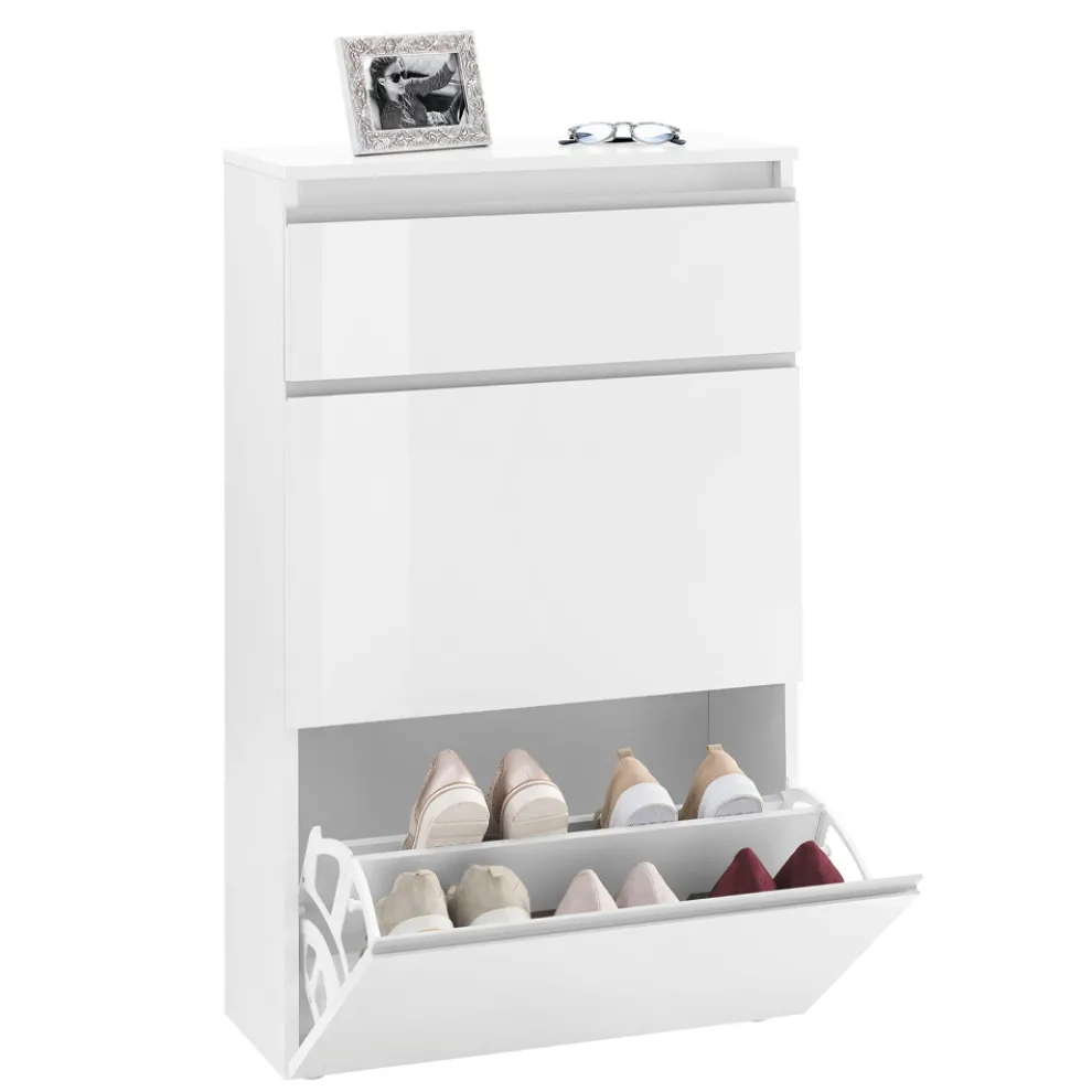 Schuhschrank Weiß oder Anthrazit 3 Türen Nachhaltiges Holzdesign - Emanuelito