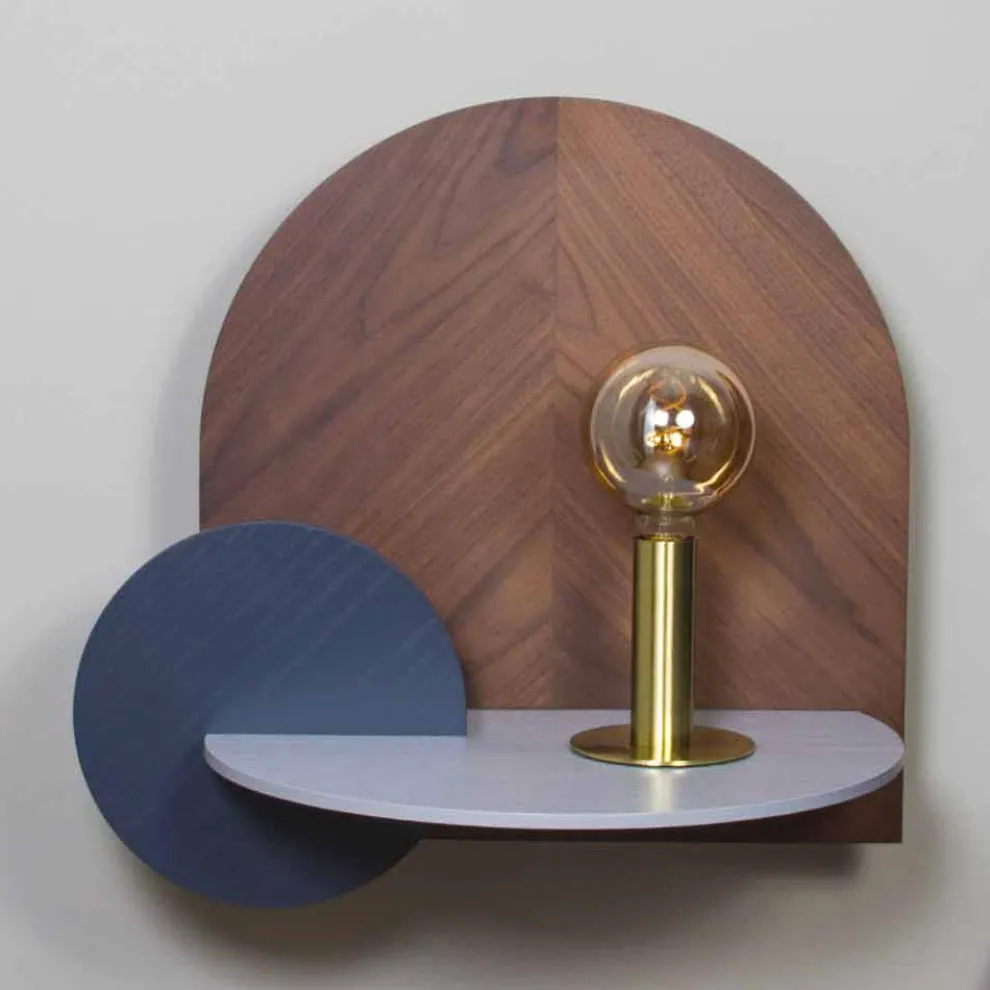 Nachttisch im modernen Design bestehend aus 3 modularen Sperrholzplatten - Marea