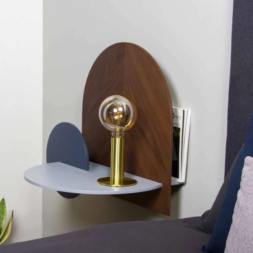 Nachttisch im modernen Design bestehend aus 3 modularen Sperrholzplatten - Marea