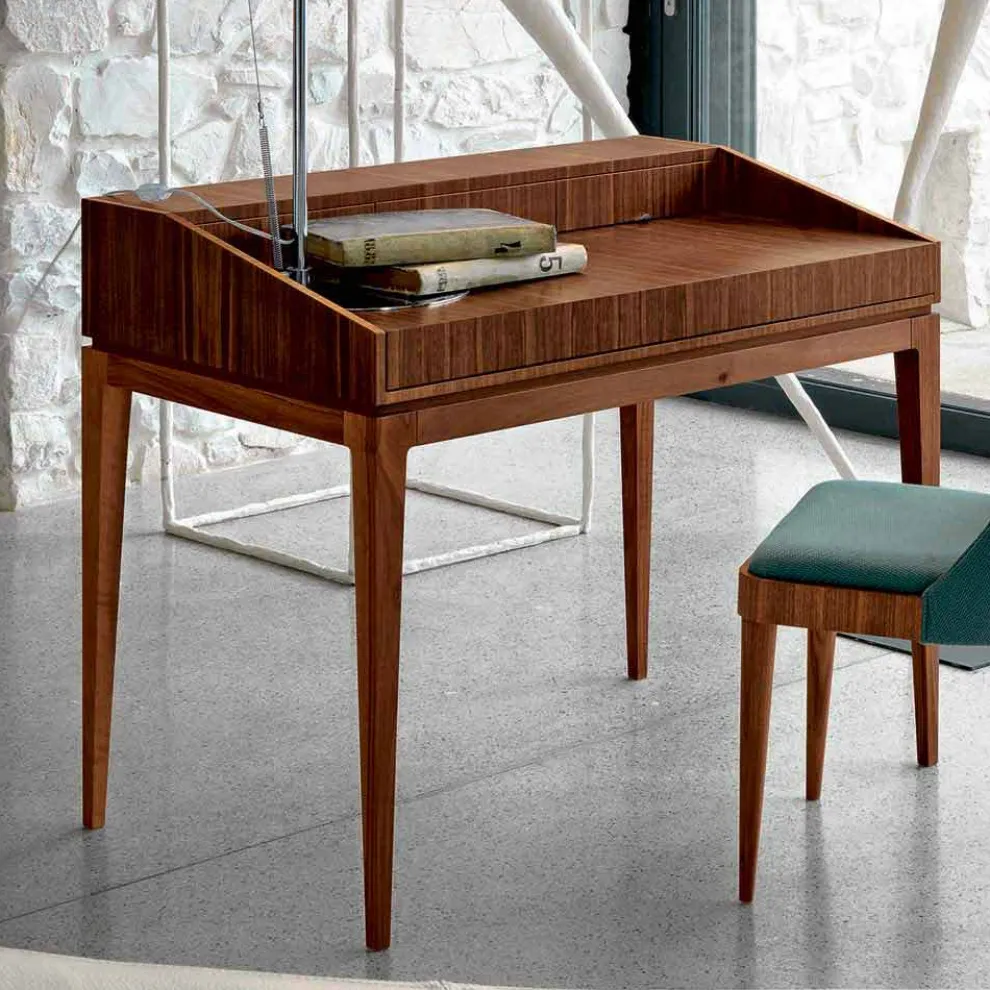 Schreibtisch aus Nussholz in modernem Design, L105xP65cm Acario