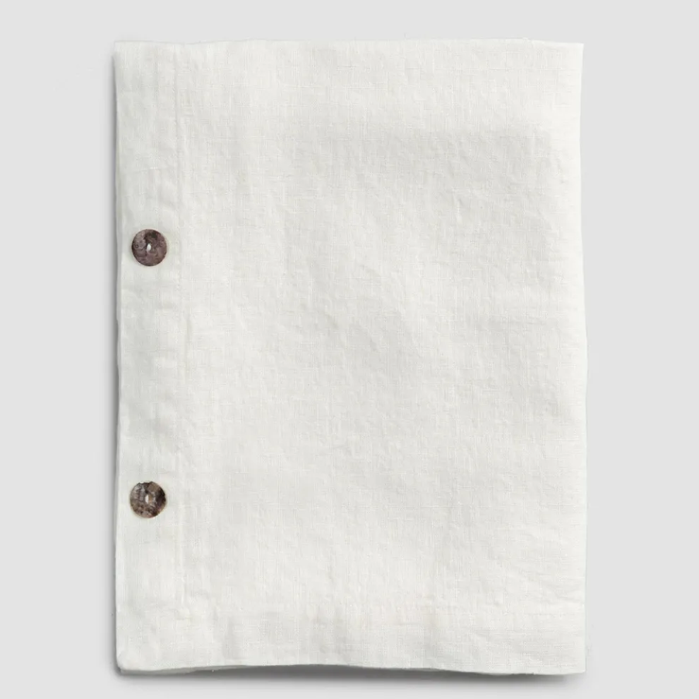 Farbige Leinentischdecke mit Knopflöchern und 12 modularen Luxusknöpfen - Mediterranea