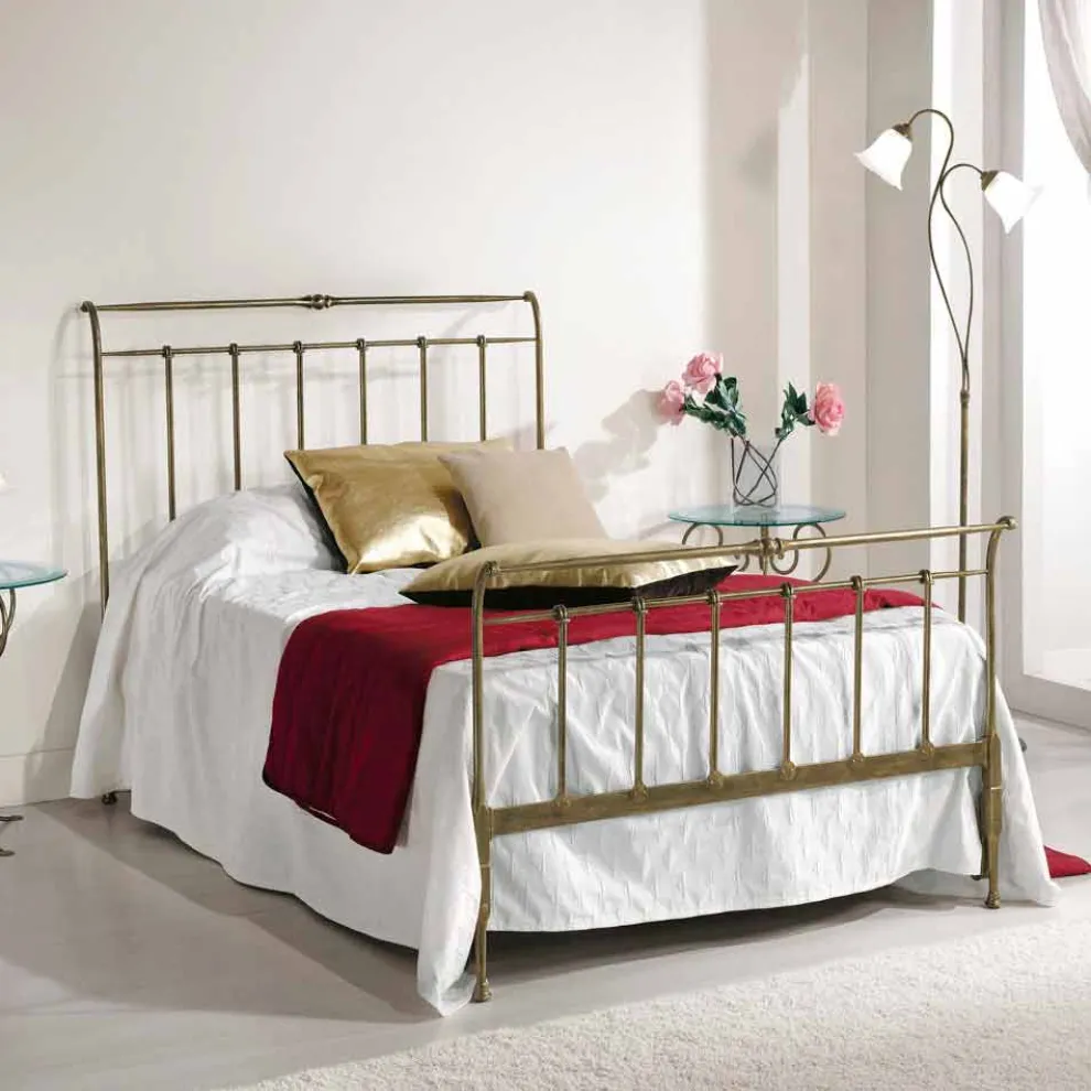 120x190 cm Bett aus Schmiedeeisen Made in Italy Kelly