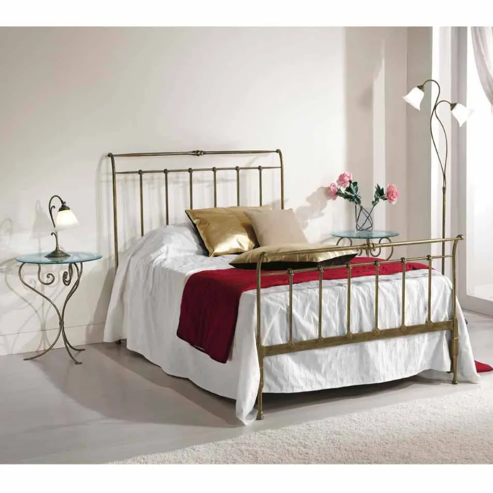 120x190 cm Bett aus Schmiedeeisen Made in Italy Kelly
