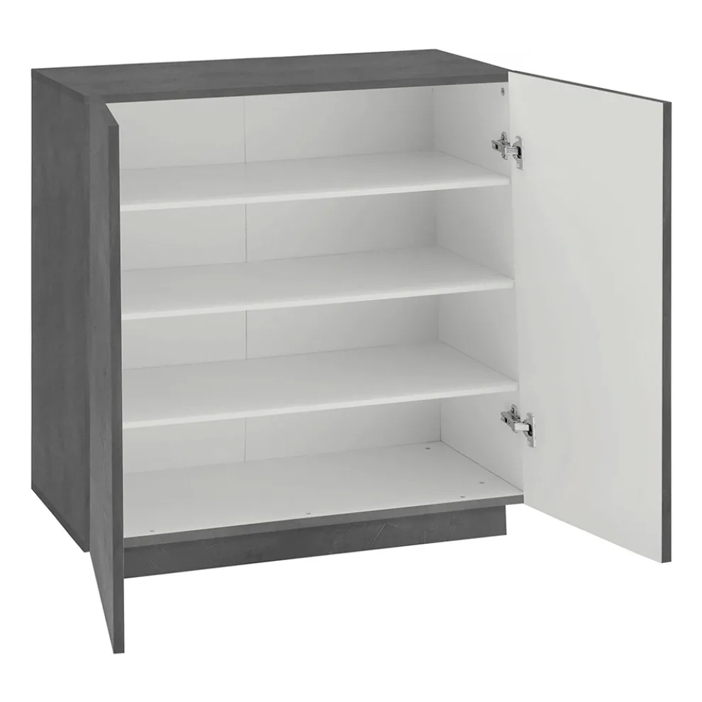 Schuhschrank für Wohnzimmer mit 2 Türen aus Melamin Made in Italy - Popilio