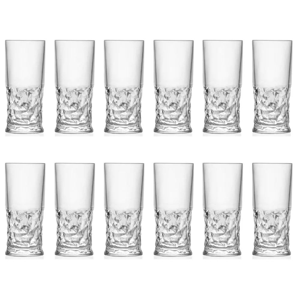 Longdrinkgläser Set in Eco Crystal Square Dekoration 12 Stück - Ritmo