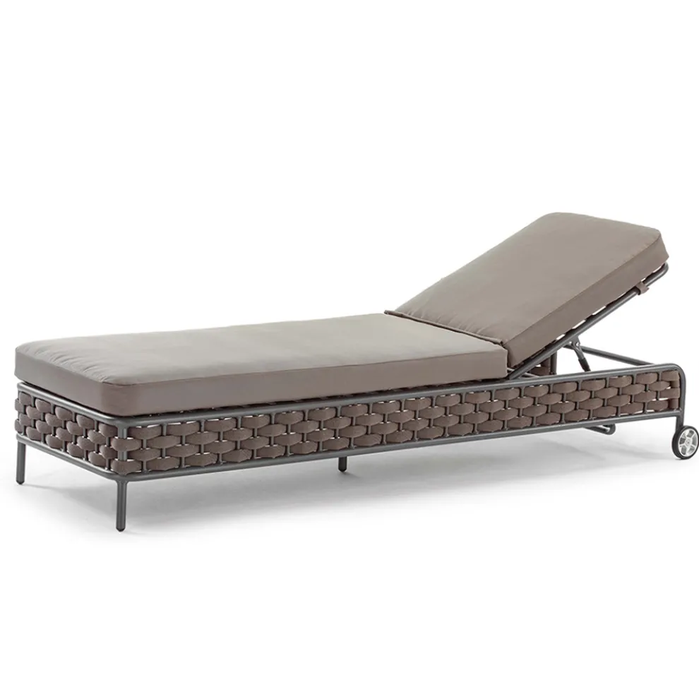 Outdoor-Chaiselongue aus Seil und Kissen mit abnehmbaren Stoffbezügen - Jamaika