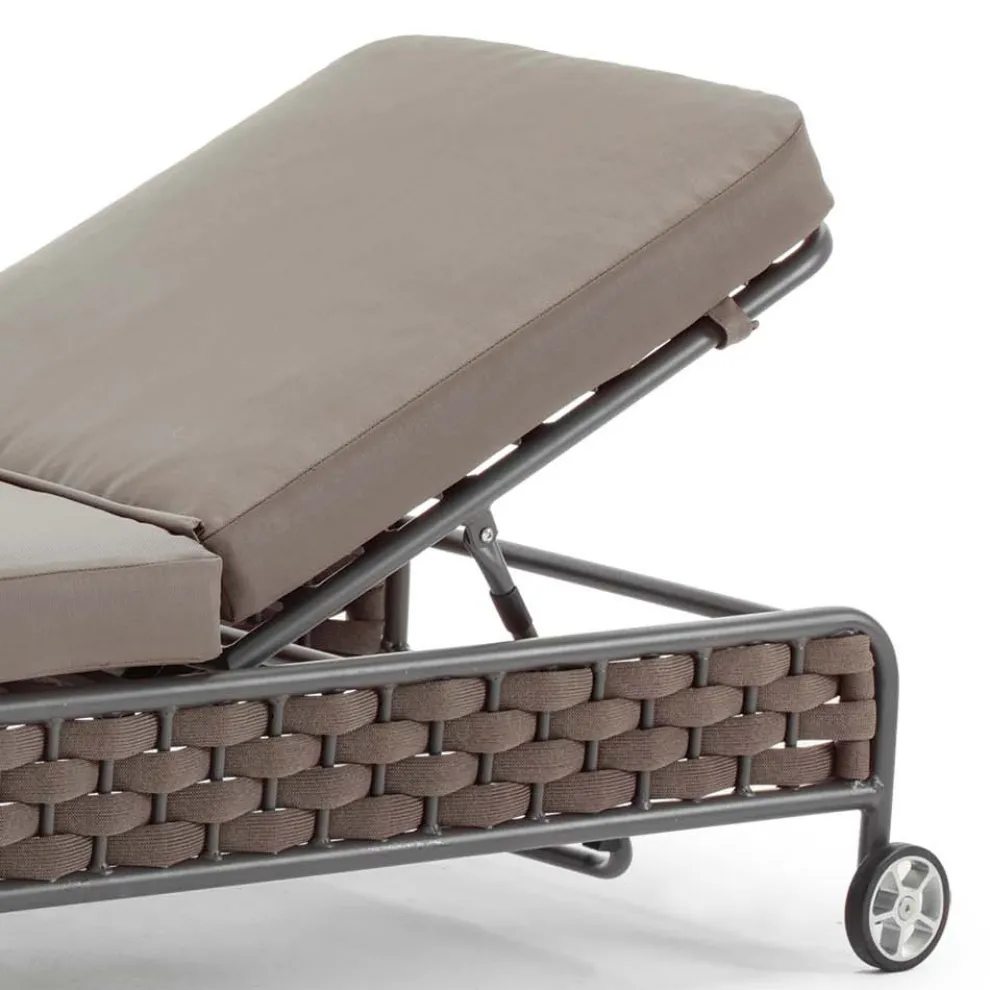 Outdoor-Chaiselongue aus Seil und Kissen mit abnehmbaren Stoffbezügen - Jamaika