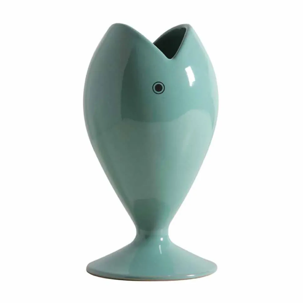 Moderne handwerkliche Keramik-Blumenvase Made in Italy - Seebrasse