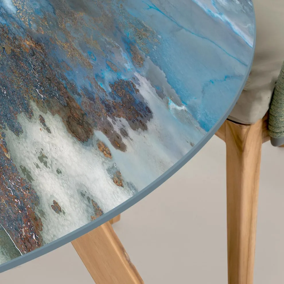 Runder Außentisch aus Gewitterkeramik Made in Italy - Pegaso