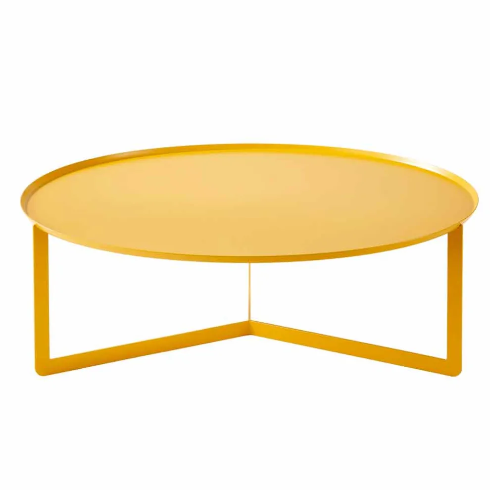 Moderner runder Couchtisch im Freien aus Metall Made in Italy - Stephane