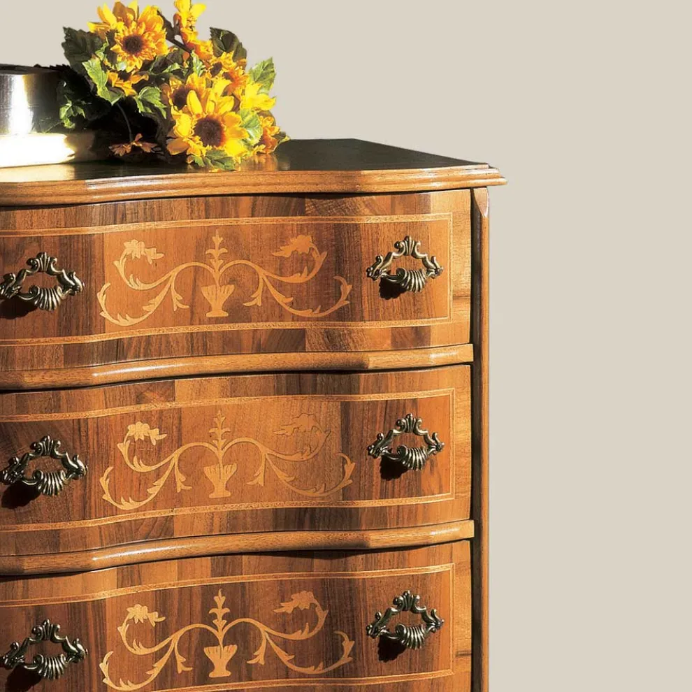 Kommode im klassischen Stil aus luxuriösem Walnussholz Made in Italy - Elegant