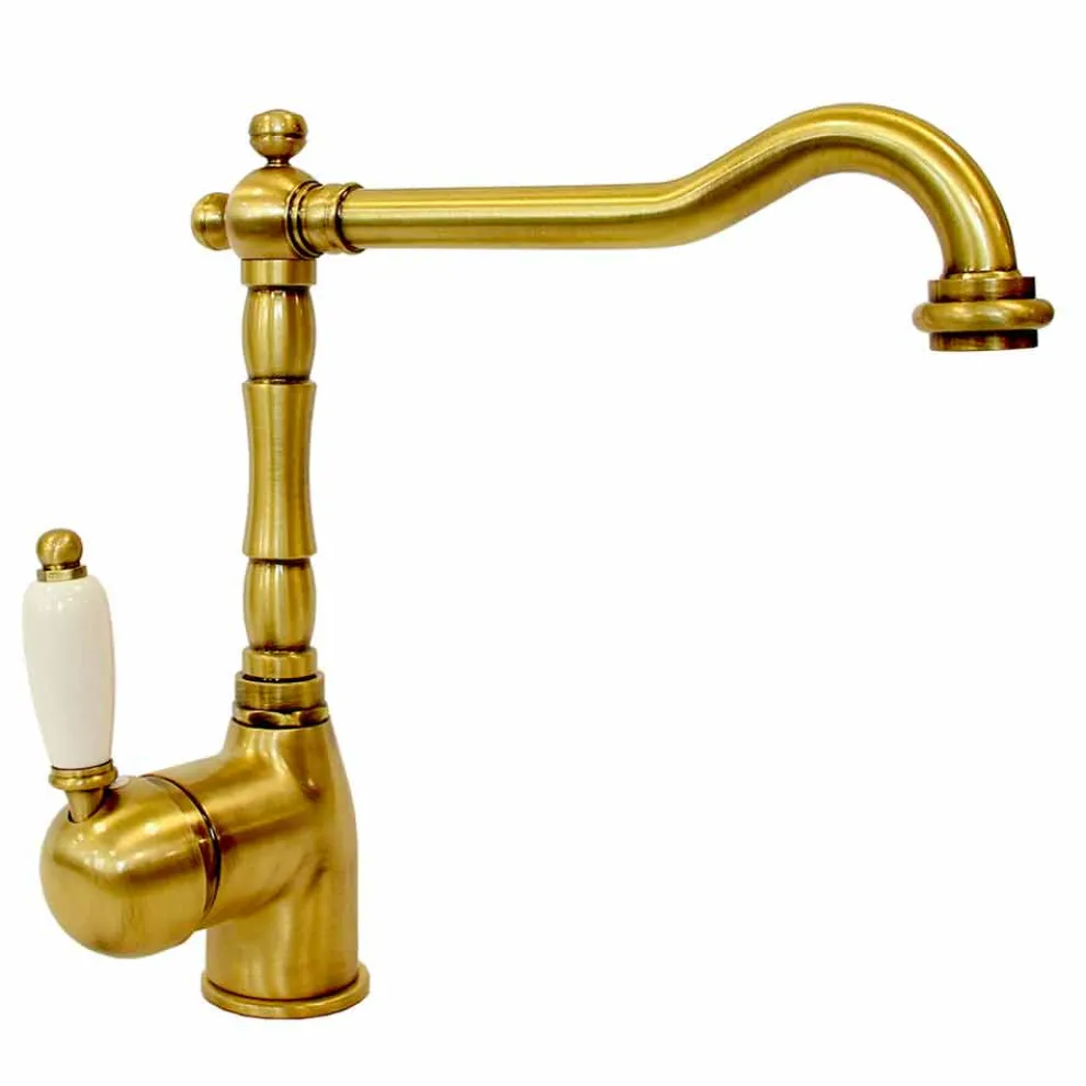 Klassisches Design Messingmischer für Küchenwanne Made in Italy - Carmel