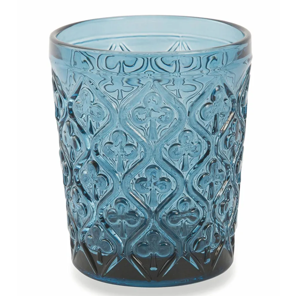 Farbige Glaswassergläser mit Arabeskenverzierungen 12 Stück - Marokko