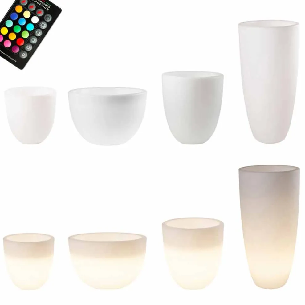 Vase mit LED- oder Solarbeleuchtung Modernes Design in verschiedenen Größen - Svasostar
