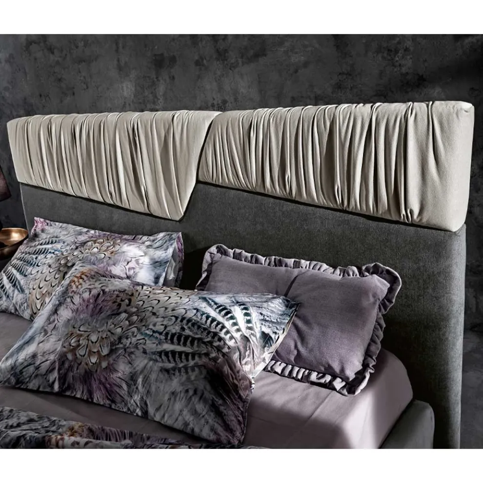 Modernes Design Doppelbett mit gefaltetem oder gestepptem Kopfteil - Alano