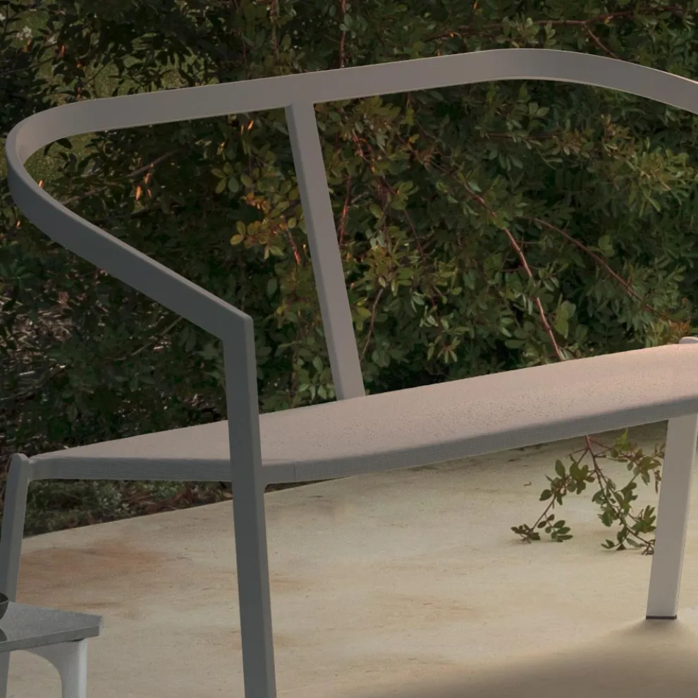 Gartensofa mit Aluminiumbasis und Textilene-Sitz Made in Italy - Maureen