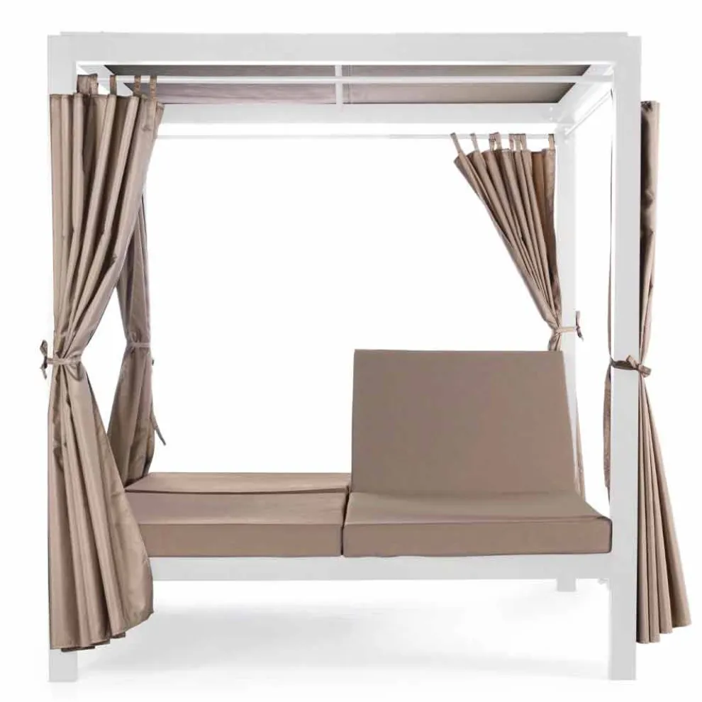 Tagesliege im Freien aus Textilene und Aluminium mit liegenden Rückenlehnen - Anastasia